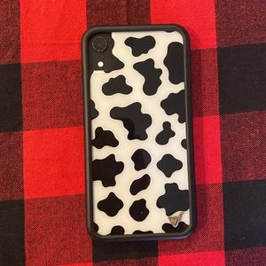 iPhone XR cow print wildflower phone case